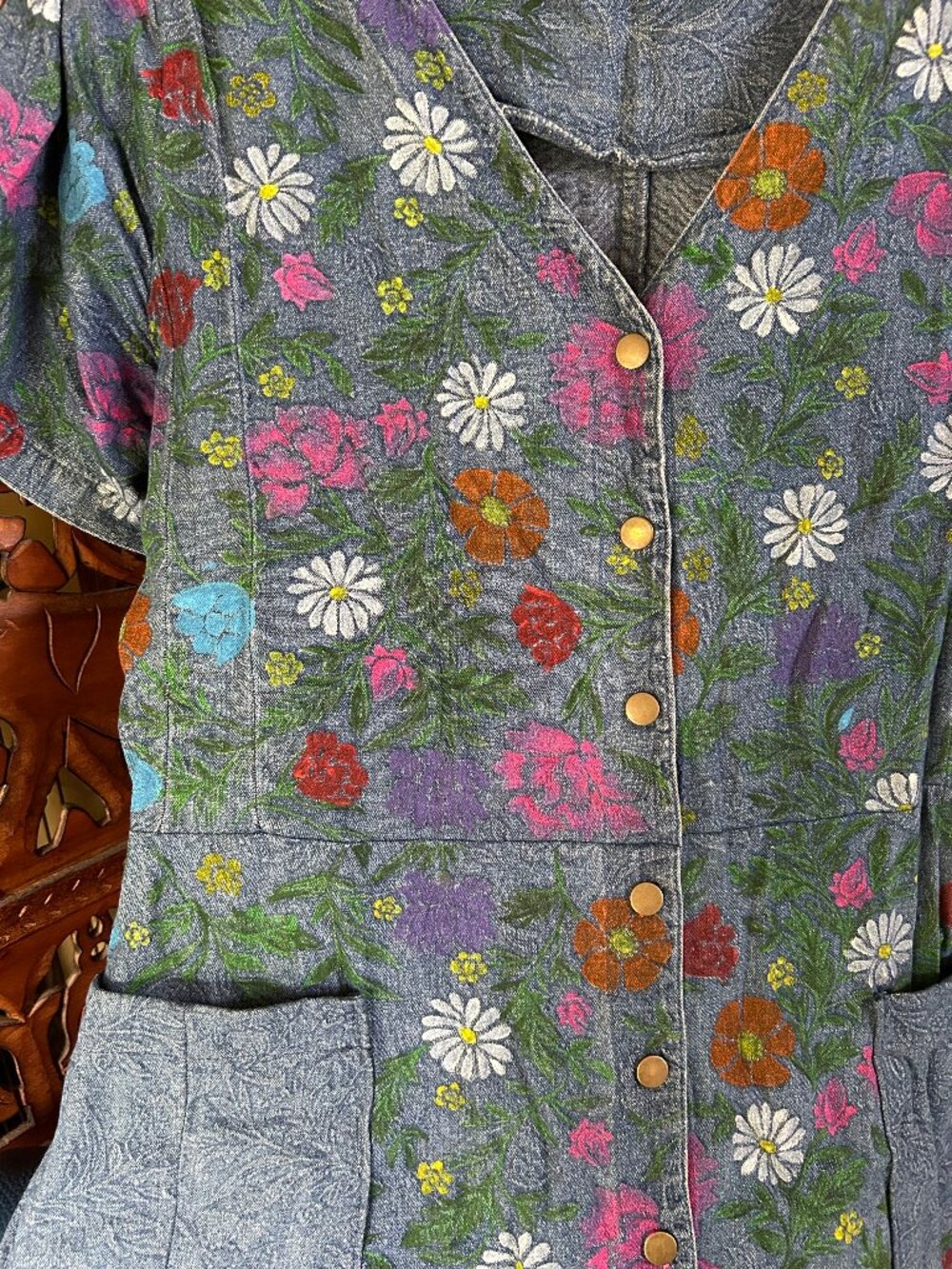 Hand painted Denim dress